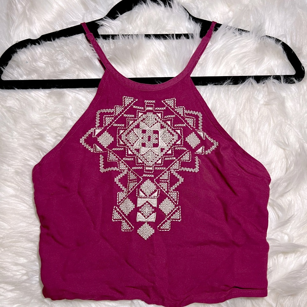 boho hollister cropped tank